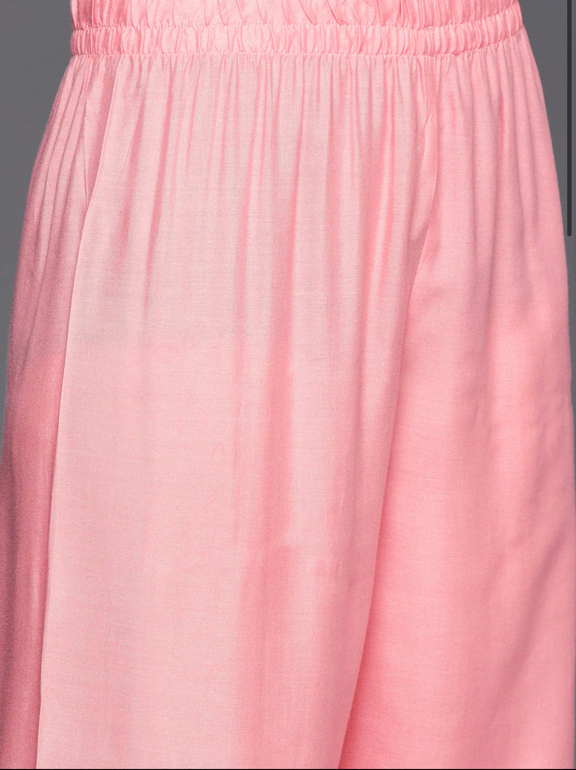 Pink Embroidered A-Line Kurta Trousers With Dupatta Set Indo-Silae