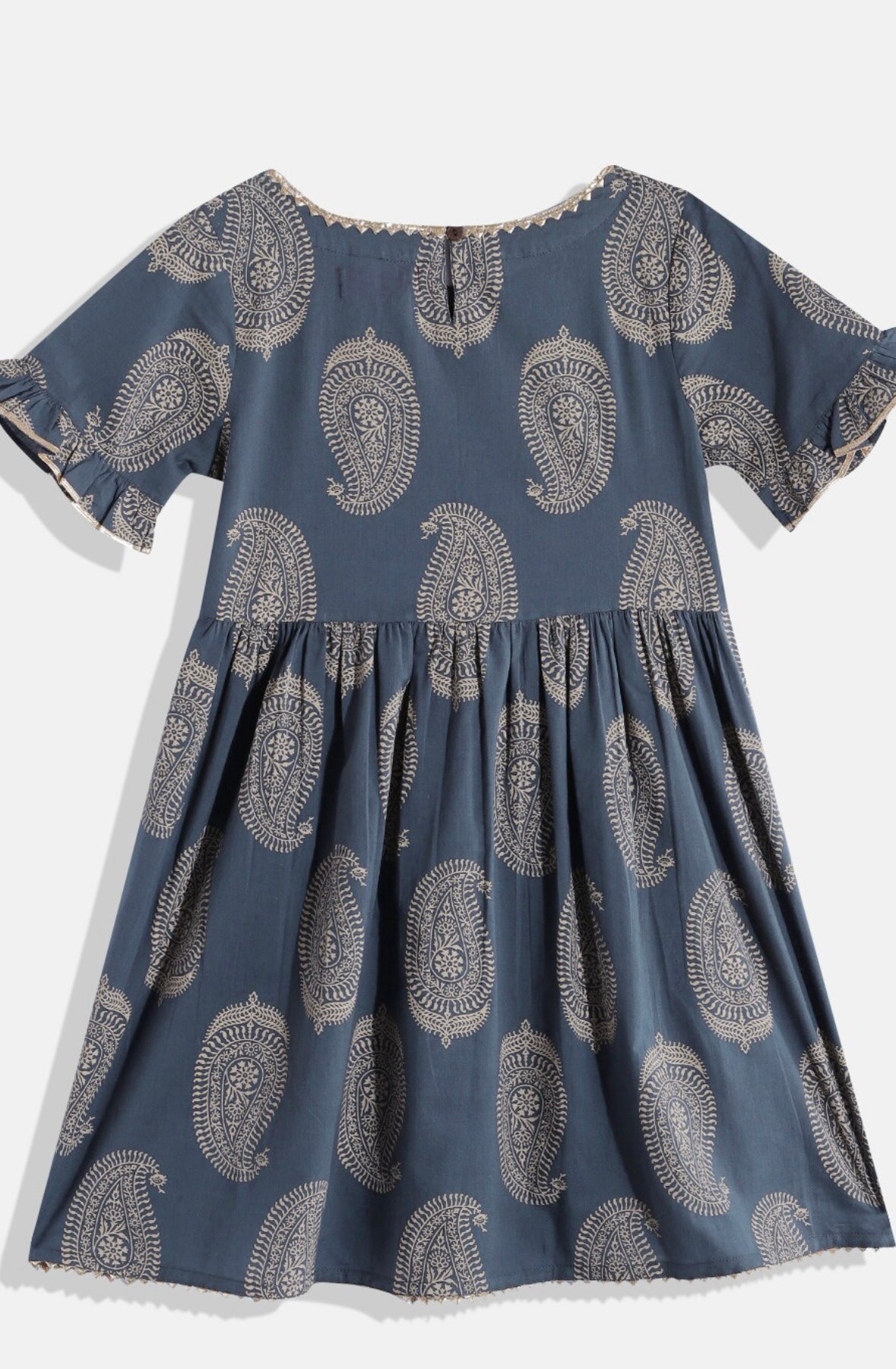 Ethnic Motifs Printed Pleated Gotta Patti Kurta with Sharara Indo-Silae