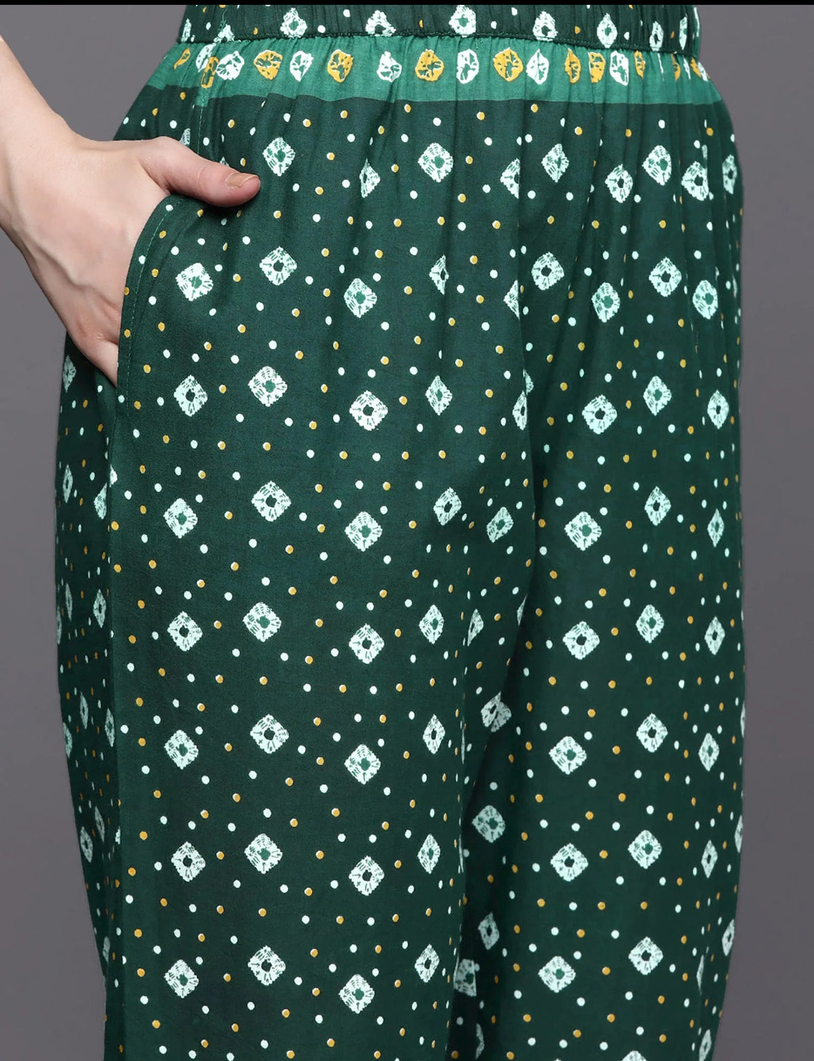 Era Green Printed Anarkali Kurta Trousers With Dupatta Set Indo-Silae