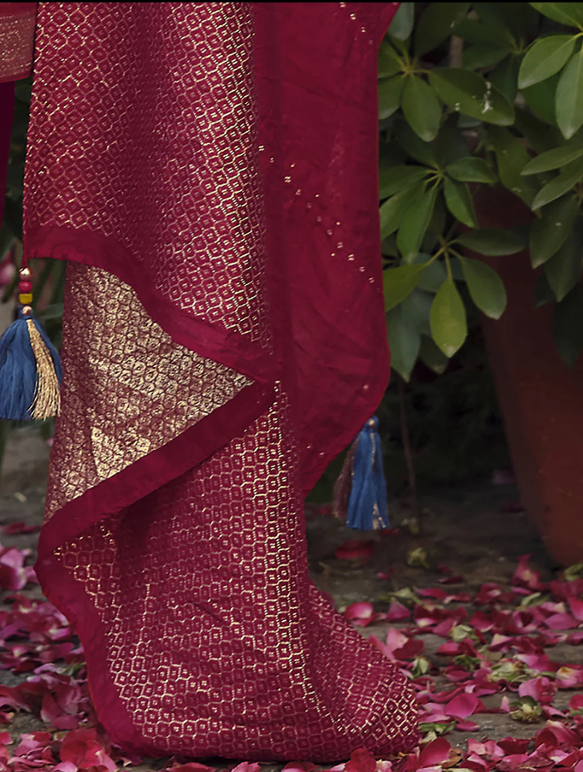 Burgundy Embroidered Straight Kurta Trousers With Dupatta Set Silae: Shop Ethnic & Western Wear for Women