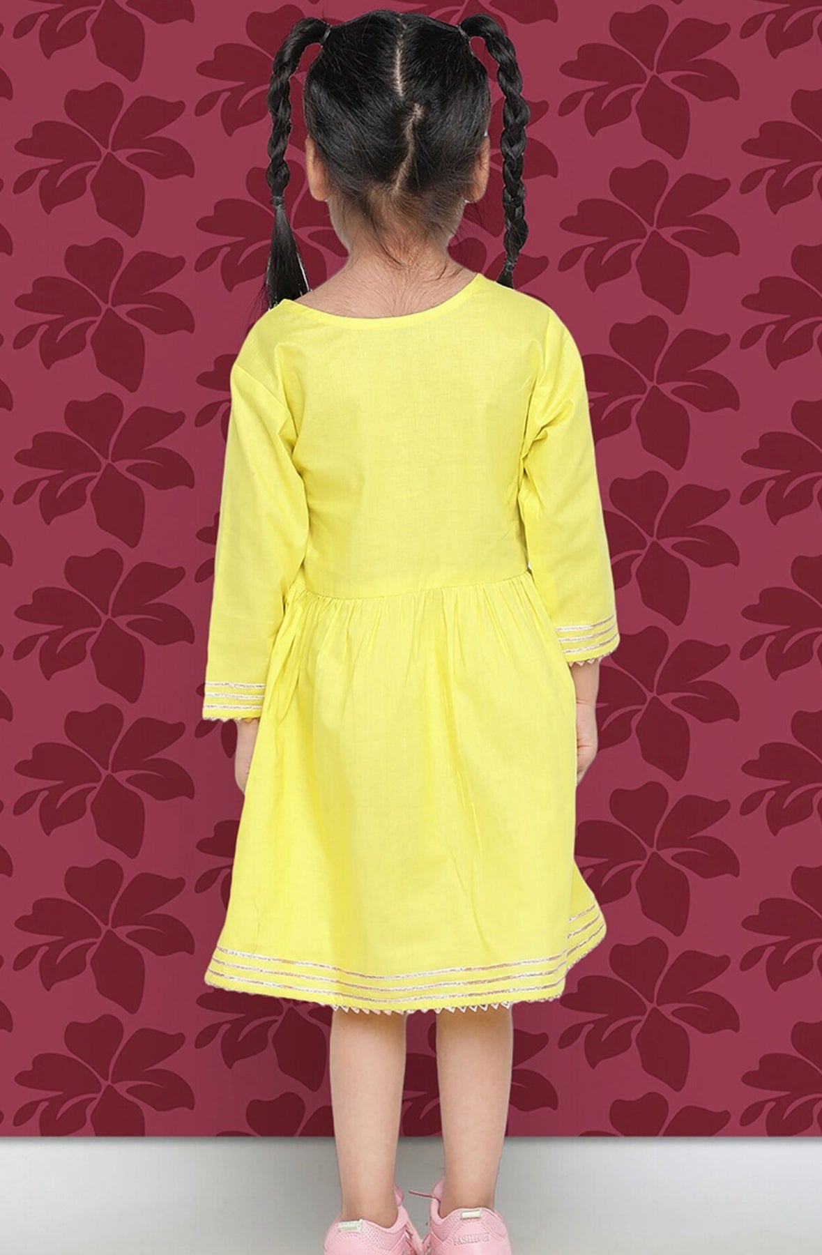 V-Neck Gotta Patti Fit & Flare Dress