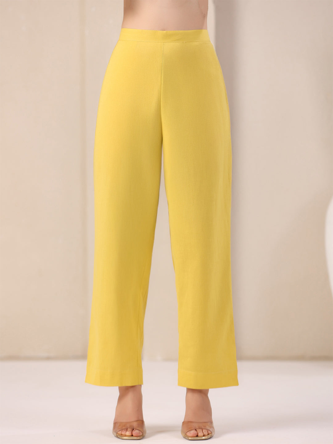 Yellow Cotton Solid A-line & Co-ord Set