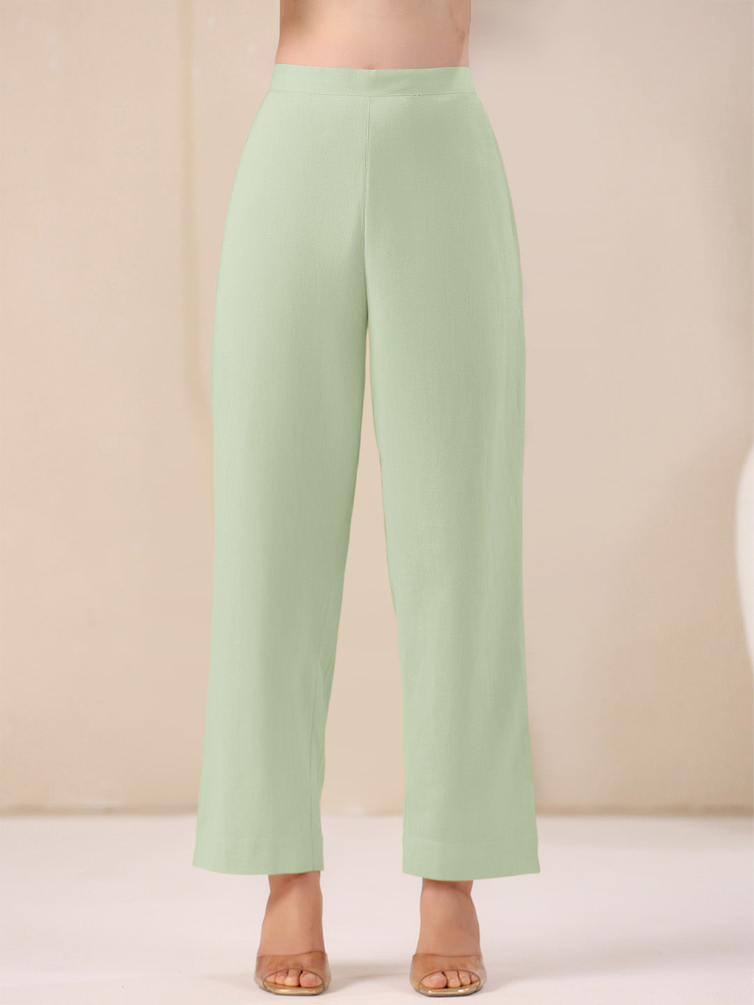 Mint Green Cotton Solid A-line & Co-ord Set