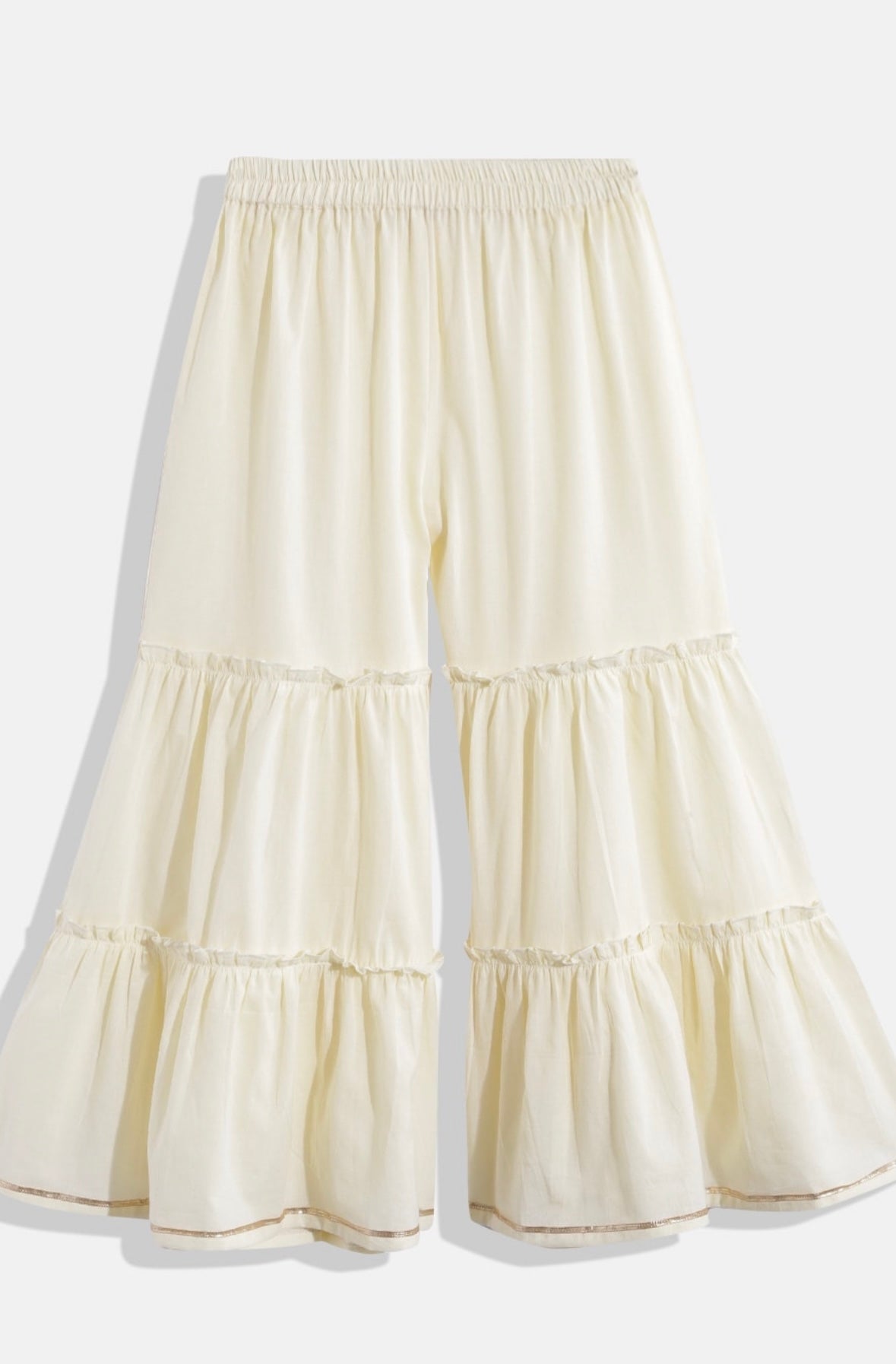 Ethnic Motifs Printed Pleated Gotta Patti Kurta with Sharara Indo-Silae