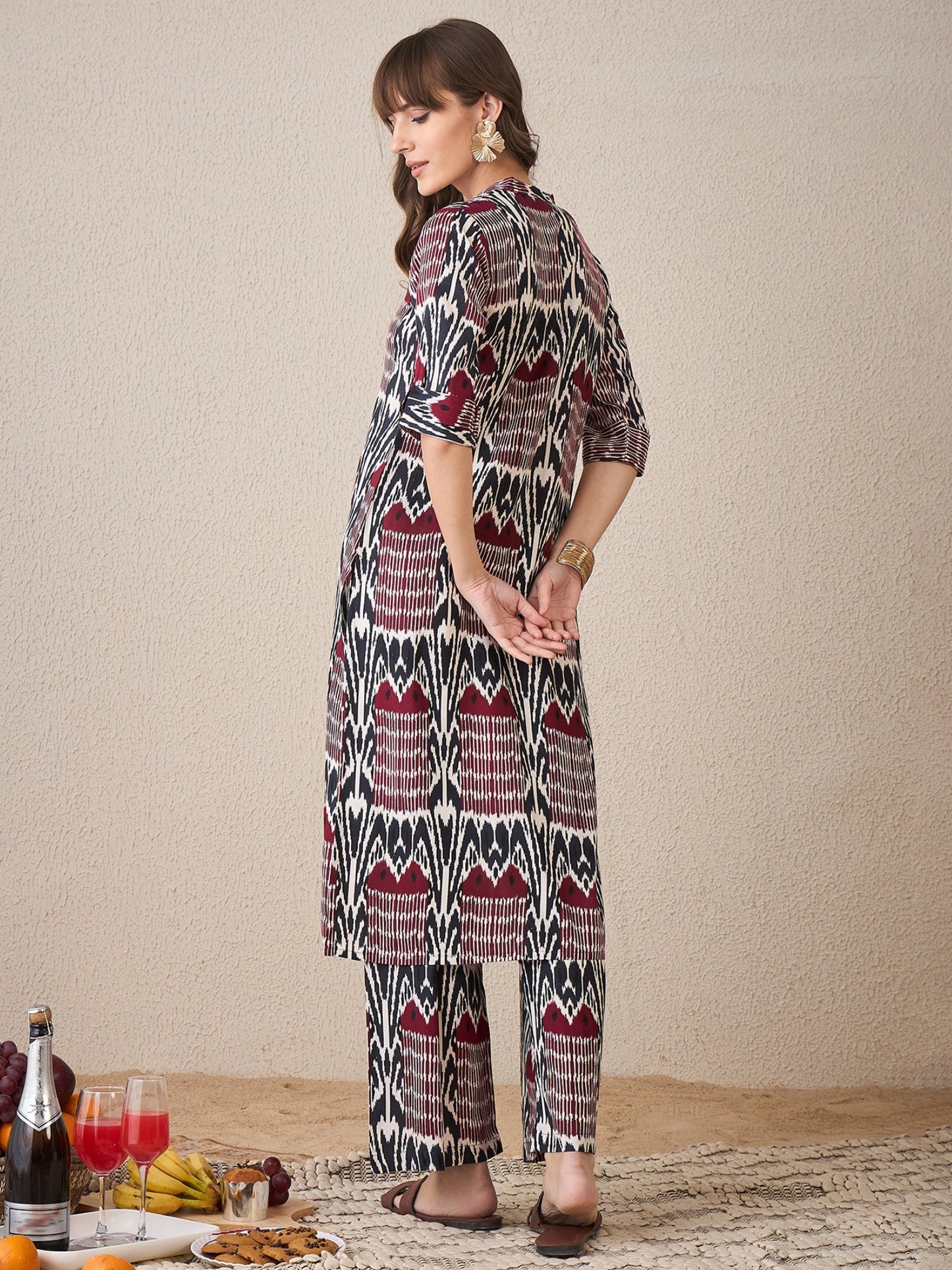 Multi Printed Straight Kurta Palazzos Set