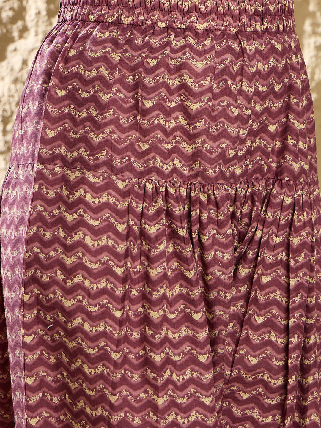 Indo Era Burgundy Printed Straight Kurta Salwar With Dupatta set
