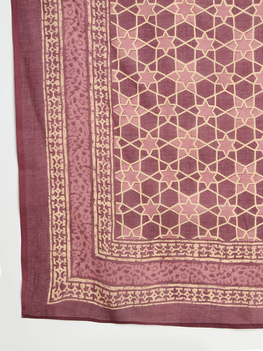 Indo Era Burgundy Printed Straight Kurta Salwar With Dupatta set