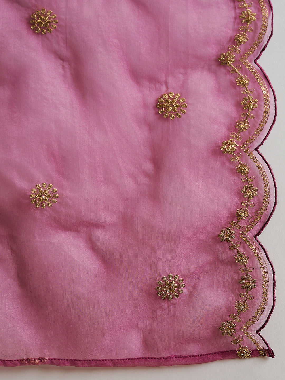 Indo Era Burgandy Straight Embroidered Kurta Trousers With Dupatta Set