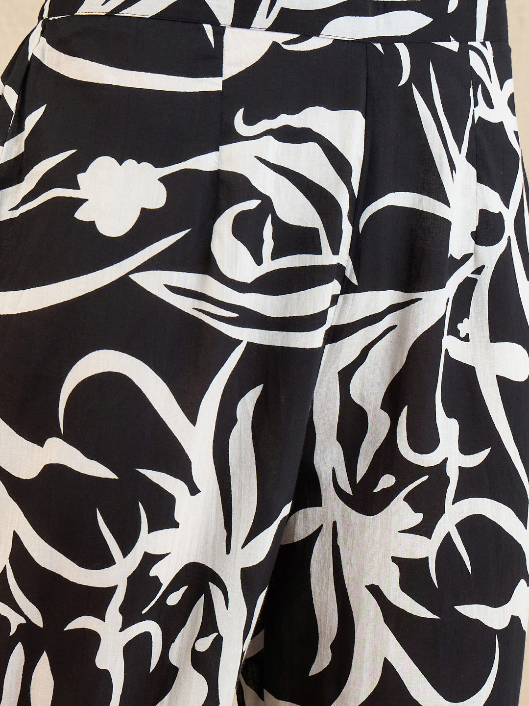 Indo Era Black Printed Straight Kurta Trousers set