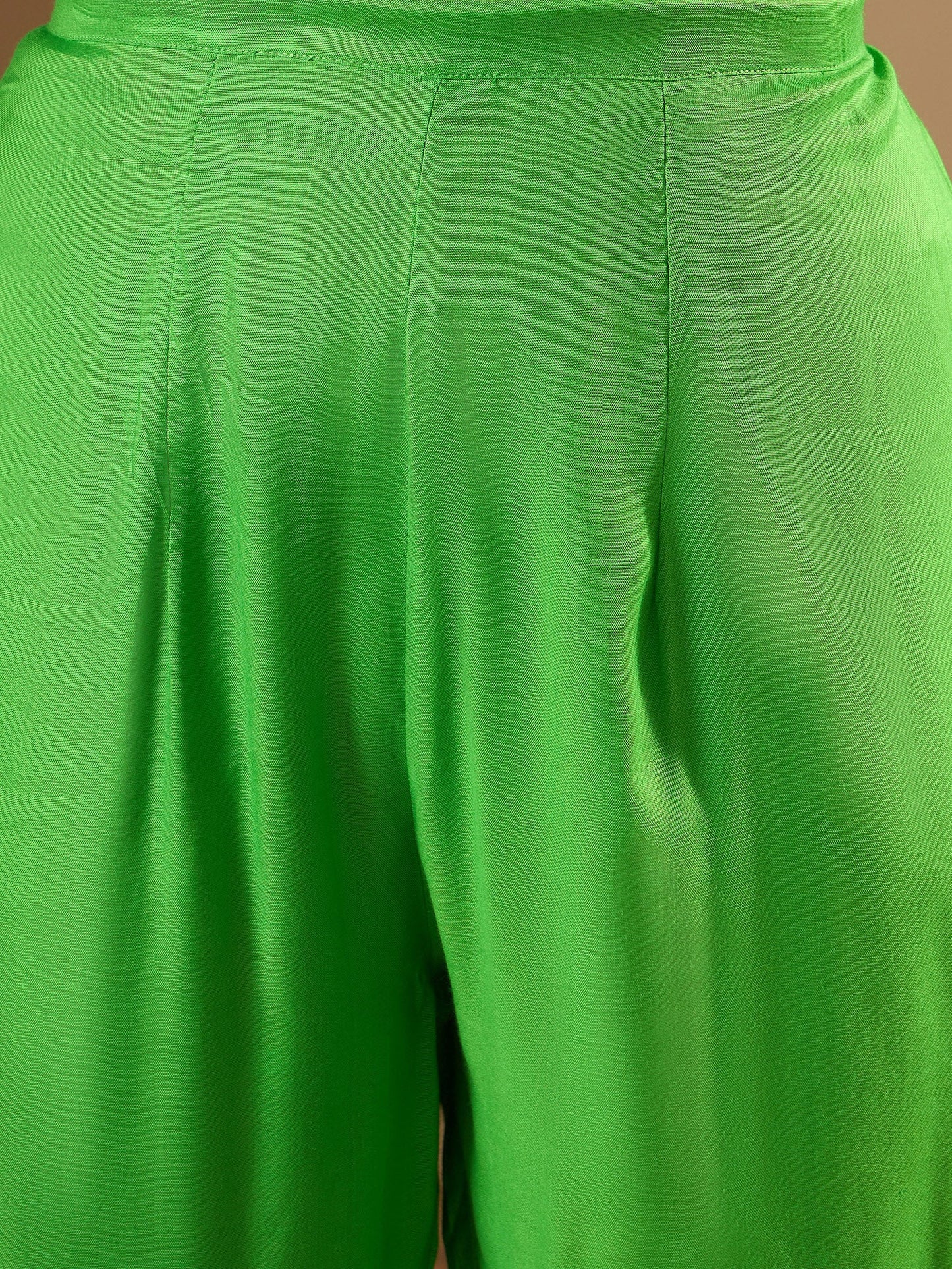 Indo Era Green Printed Straight Kurta Trousers With Dupatta set