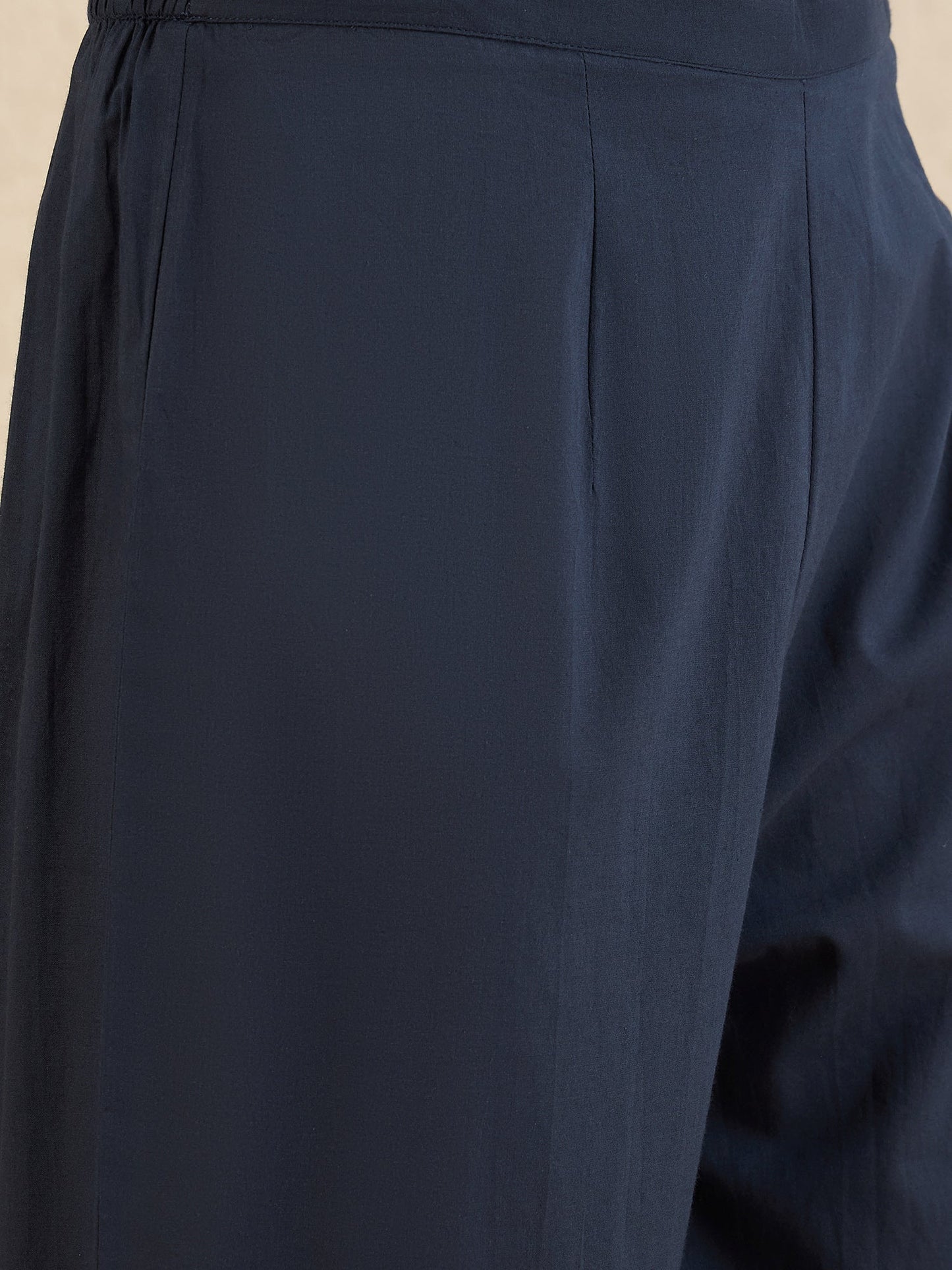 Indo Era Blue Printed A-Line Kurta Trousers With Dupatta Set