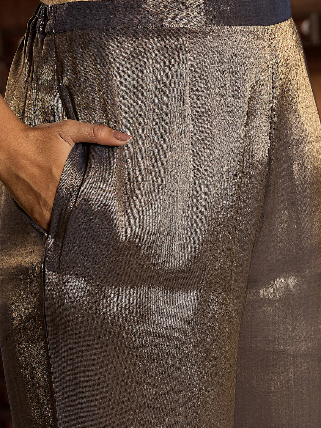 Indo Era Blue Embroidered Straight Kurta Trousers With Dupatta set