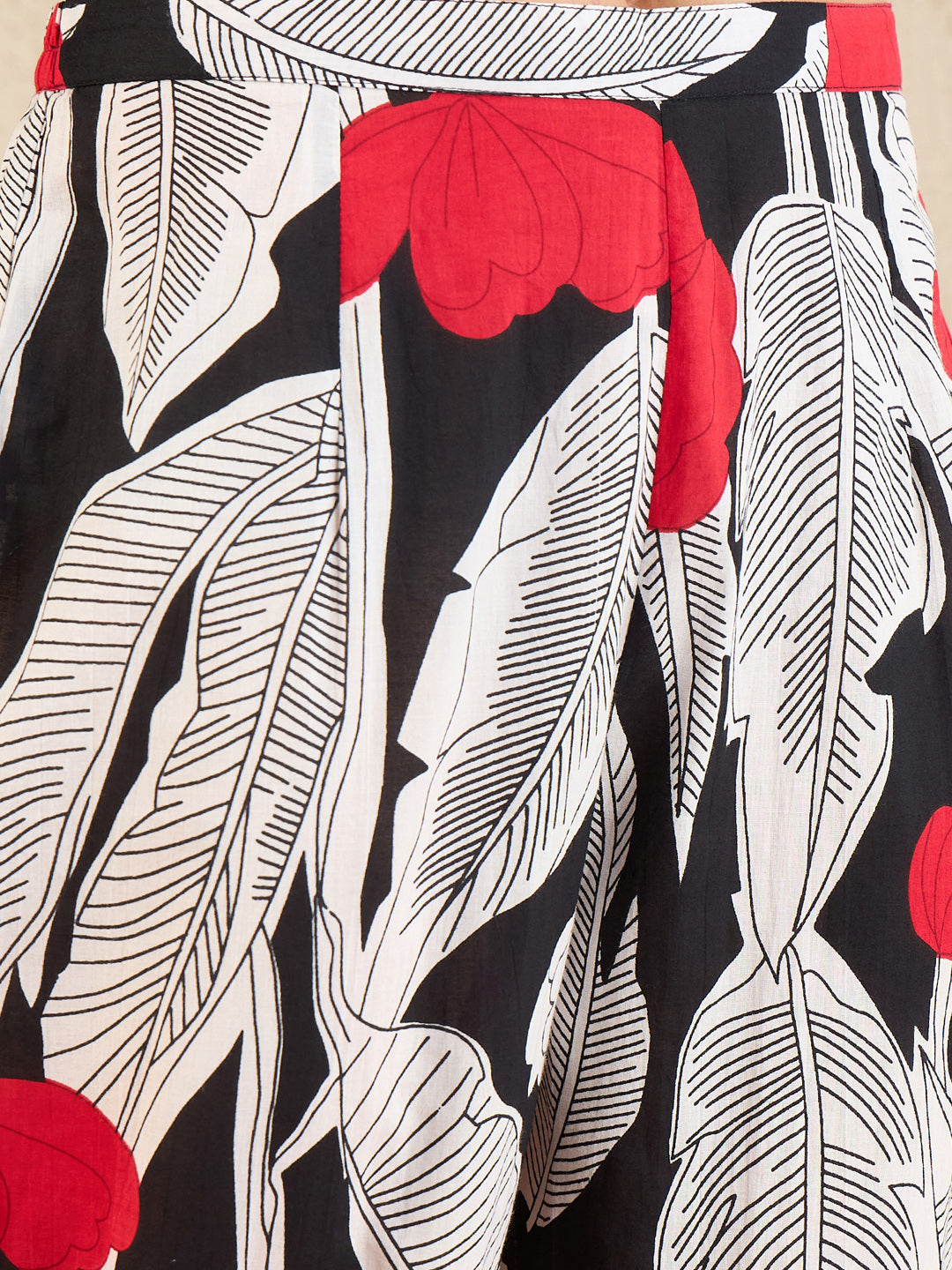Indo Era Black Printed Straight Kurta Trousers Set