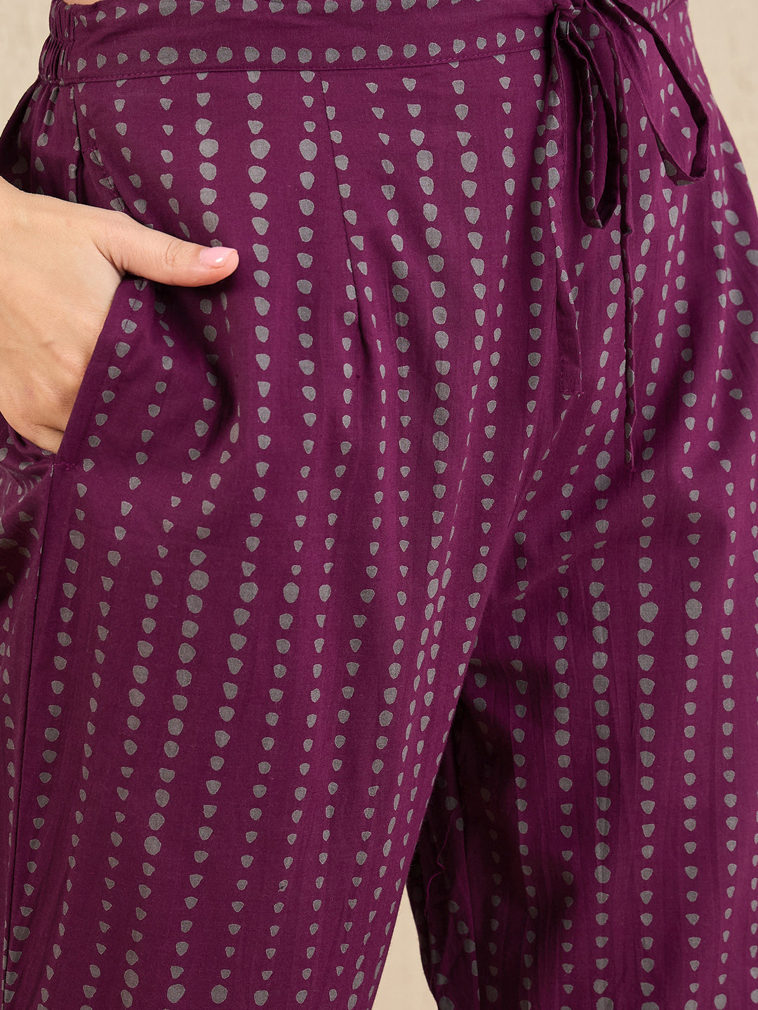Indo Era Burgundy Printed Straight Kurta Trousers With Dupatta Set