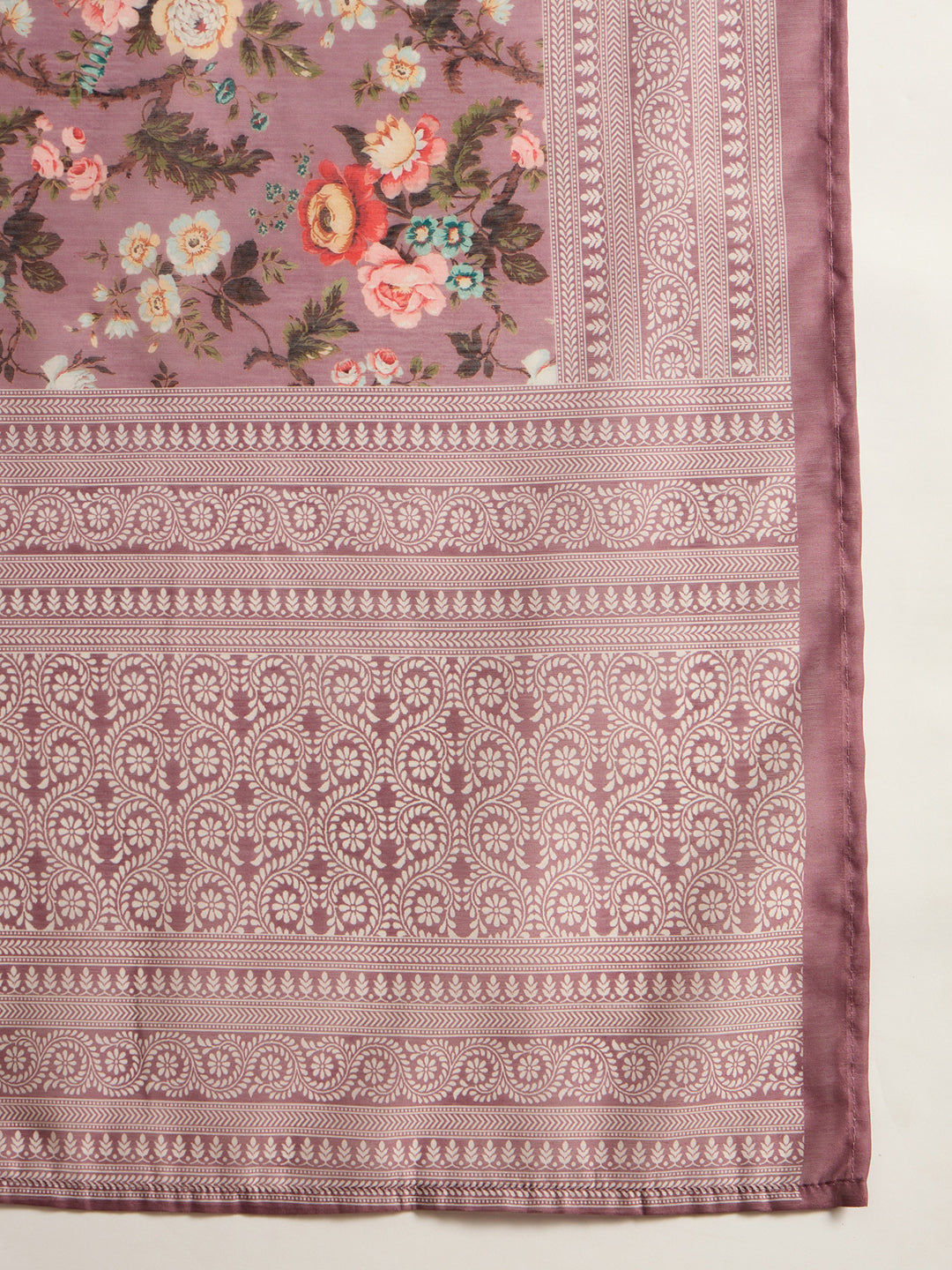 Indo Era Burgundy Printed Straight Kurta Trousers With Dupatta Set