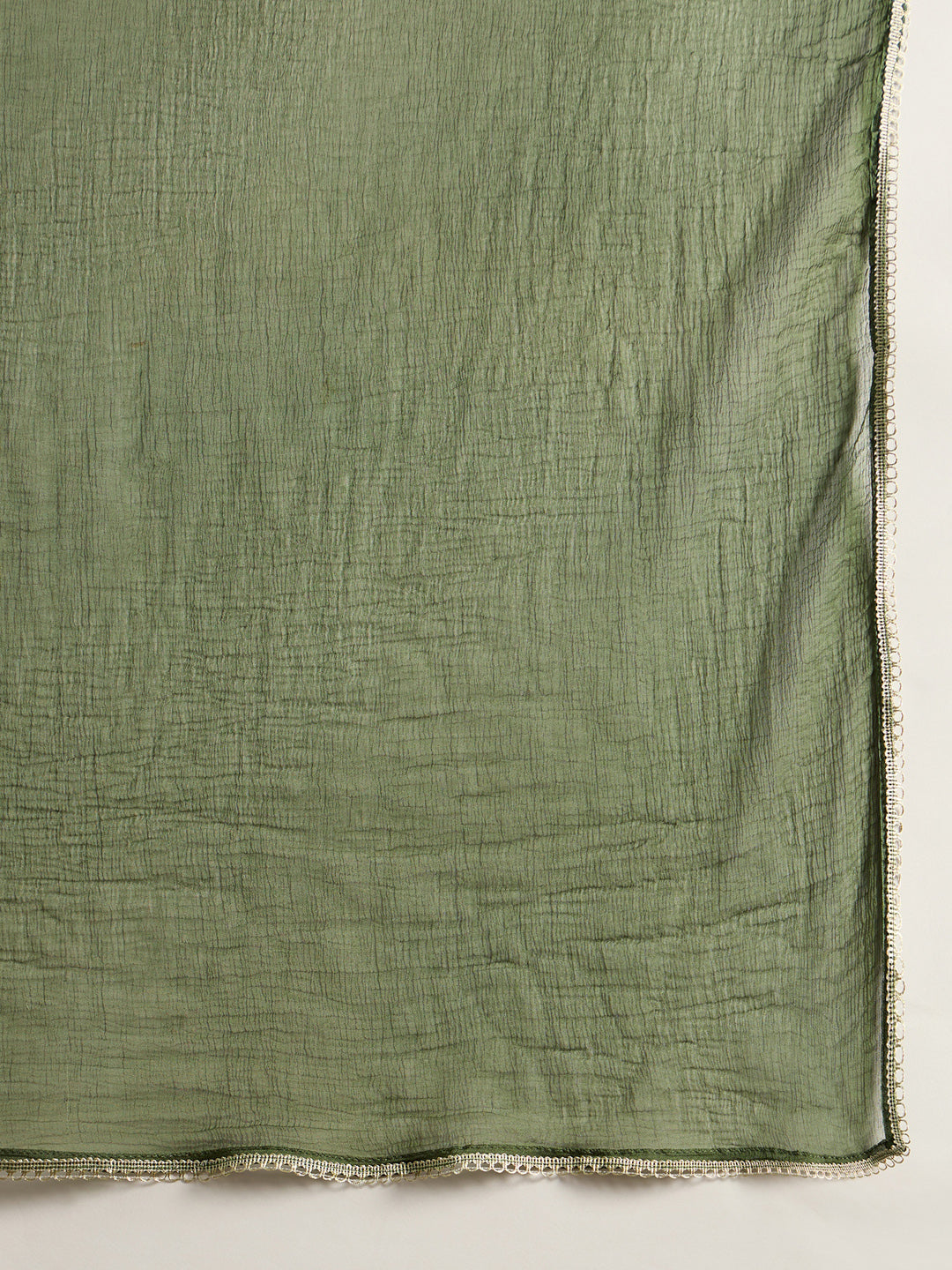 Indo Era Green Embroidered Straight Kurta Trousers With Dupatta Set