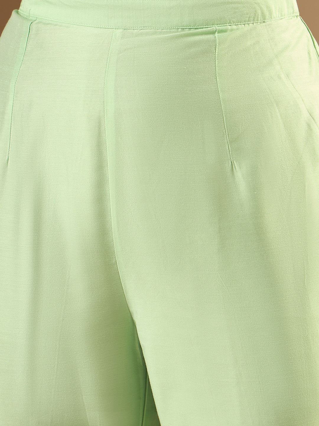 Indo Era Green Embroidered Straight Kurta Trousers With Dupatta Set