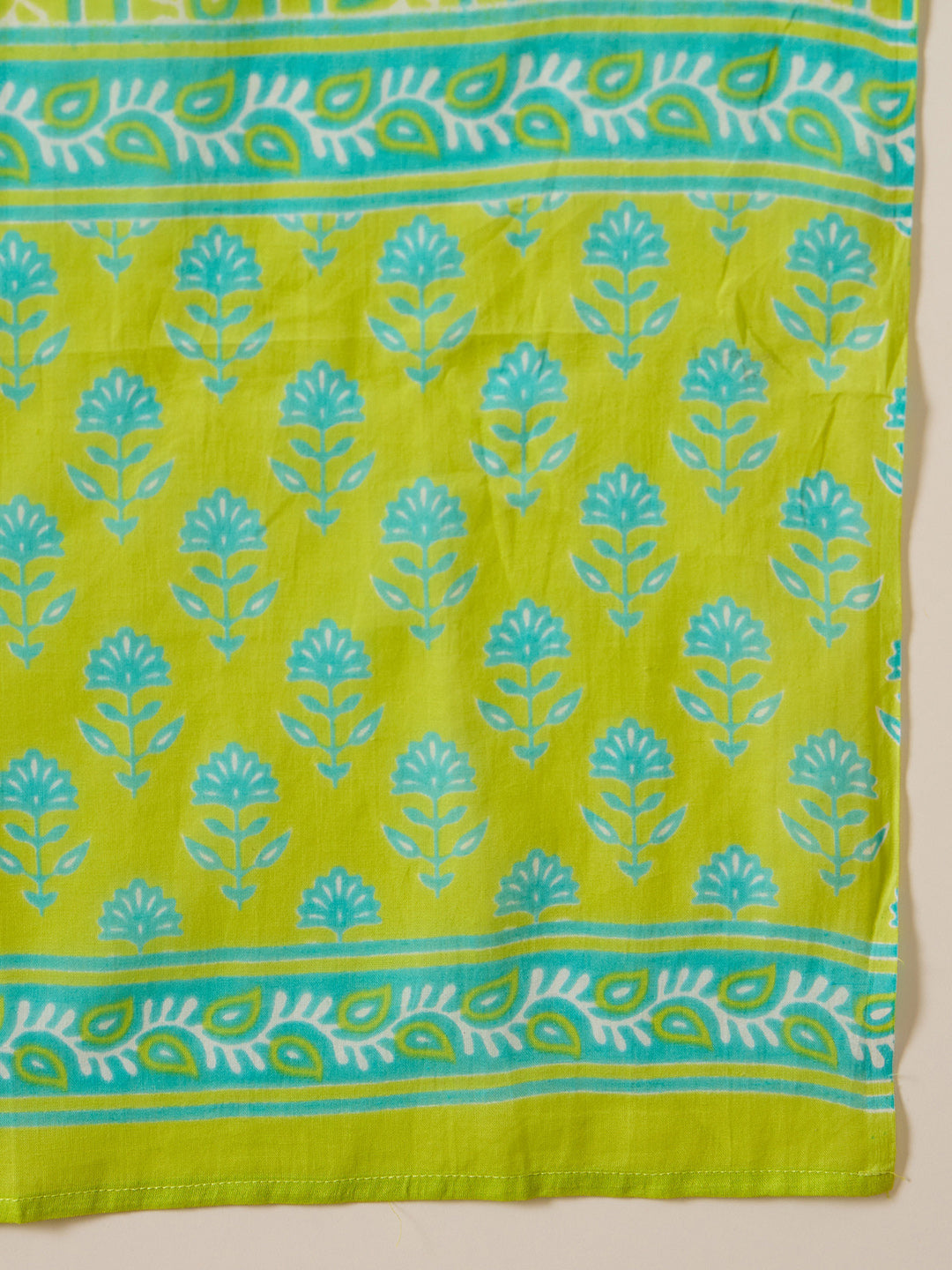 Indo Era Green Printed Straight Kurta Palazzos With Dupatta set