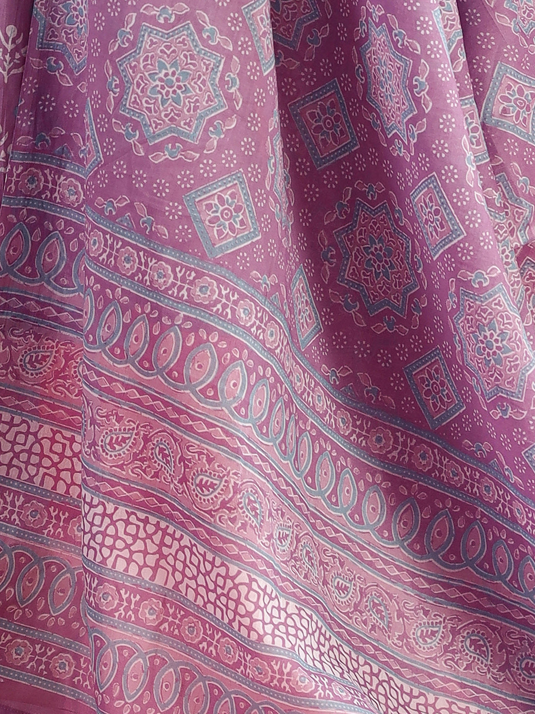 Indo Era Lavender Printed Straight Kurta Trousers With Dupatta set