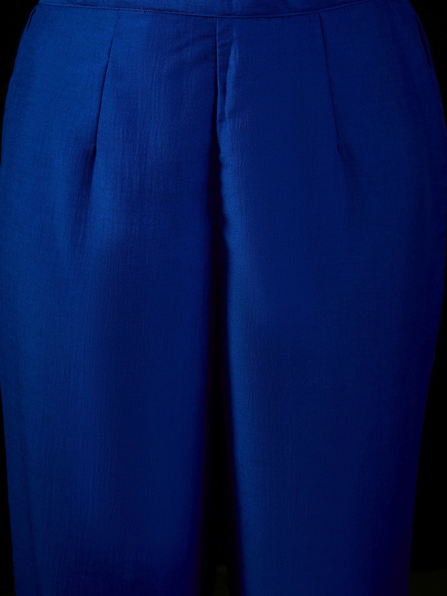Indo Era Blue Embroidered Straight Kurta Trousers With Dupatta set