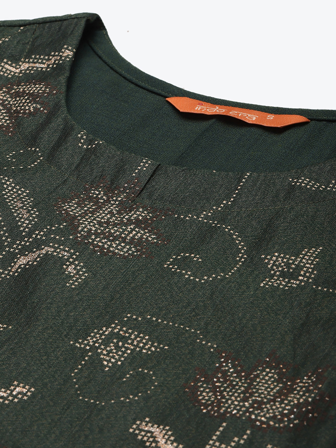 Indo Era Green Printed Straight Kurta Trouser with Dupatta set