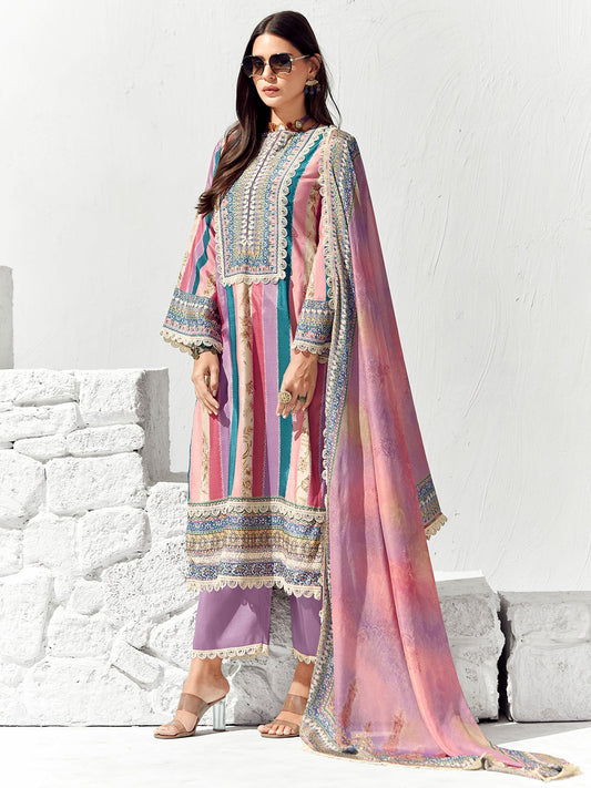 Multi Printed Straight Kurta Trousers set
