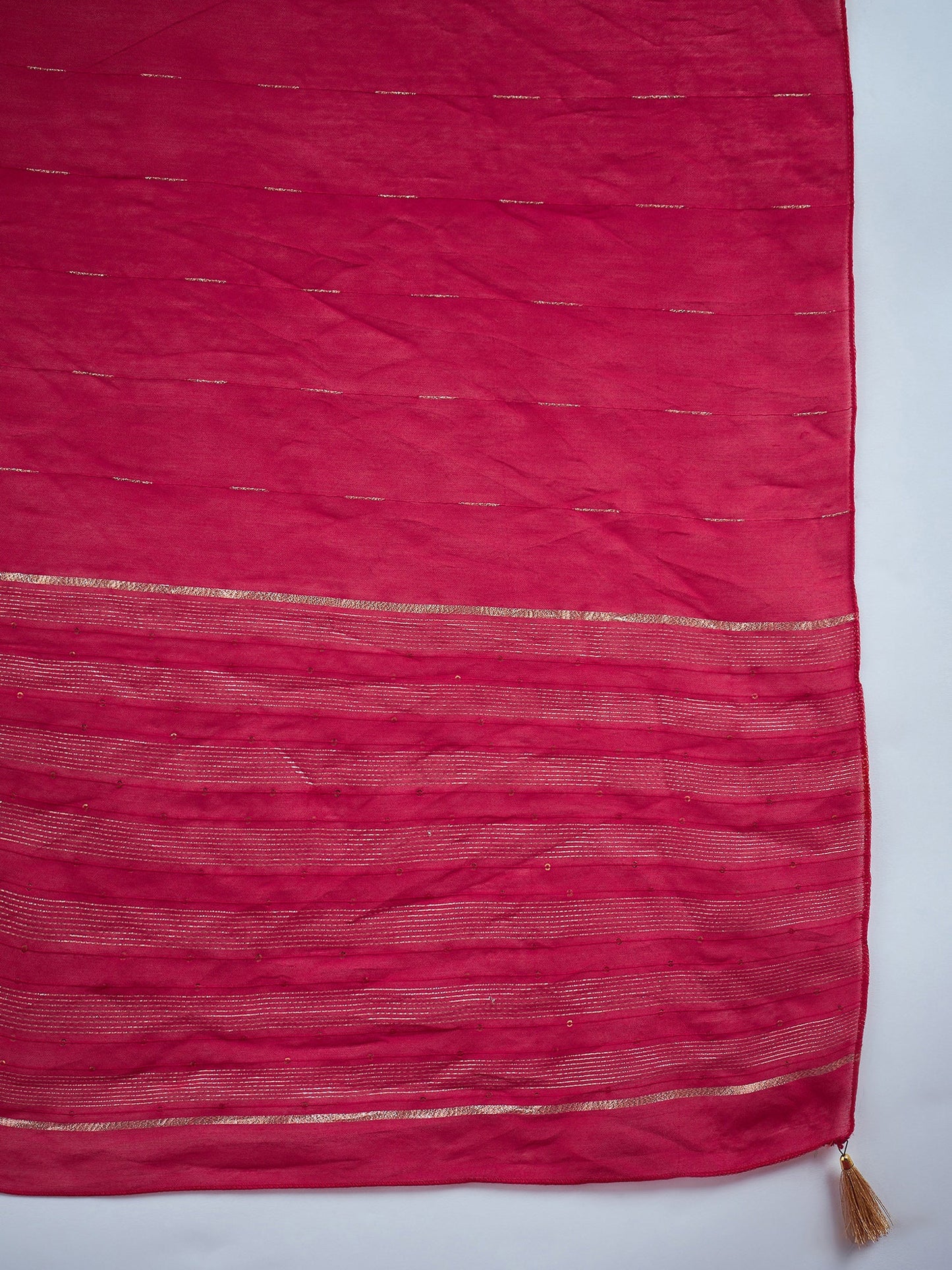 Indo Era Magenta Embroidered Straight Kurta Trousers With Dupatta set