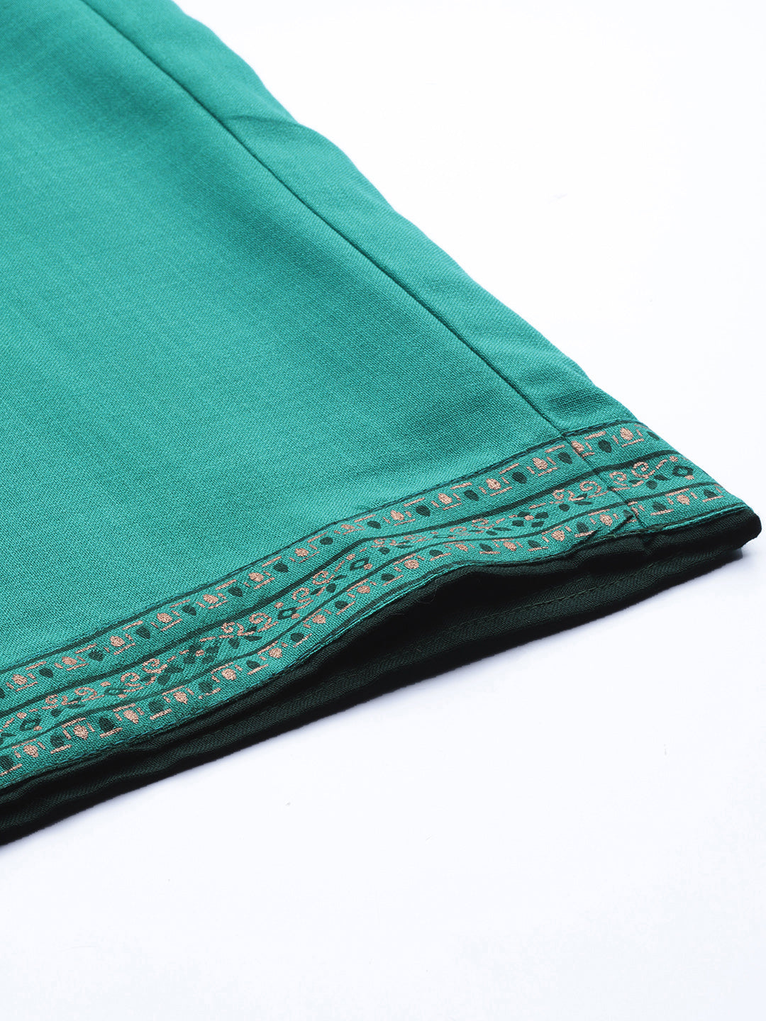 Indo Era Green Foil Printed Straight Kurta With Palazzo Set