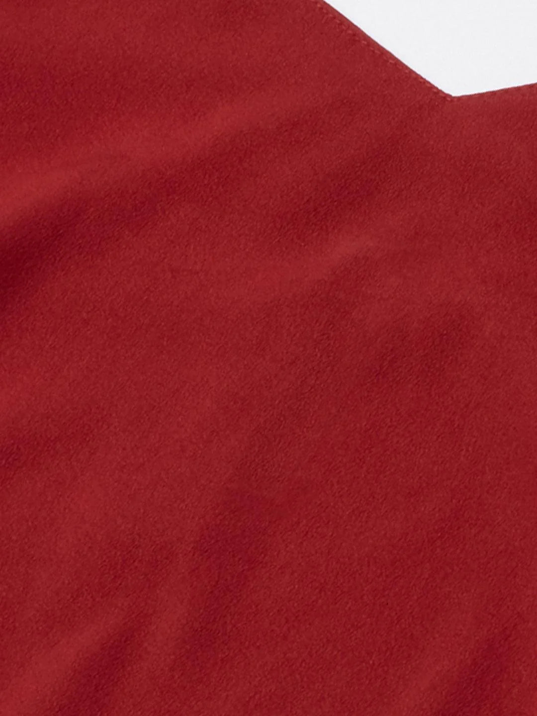 Maroon Poly Crepe Solid Kurta With Pant And Dupatta