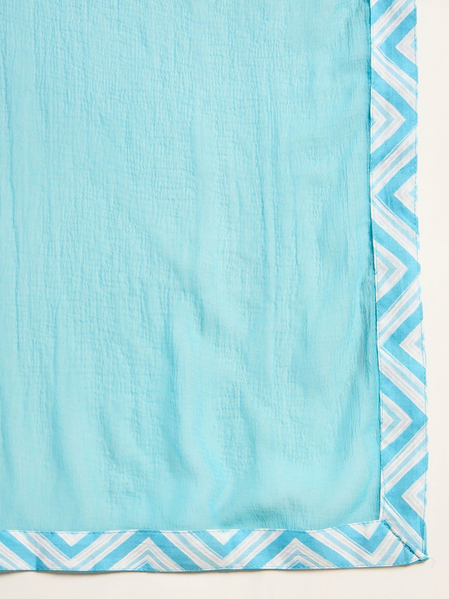Indo Era Blue Printed A-Line Kurta Trousers With Dupatta set