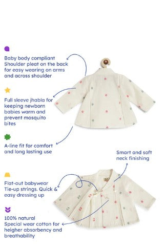 Pretty Polka Jhabla Set-Cream