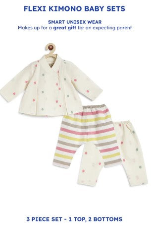 Pretty Polka Jhabla Set-Cream