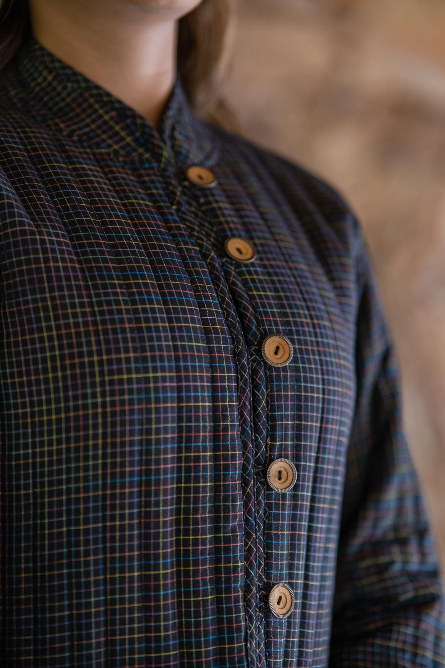 Black Checks Reversible Quilted Jacket