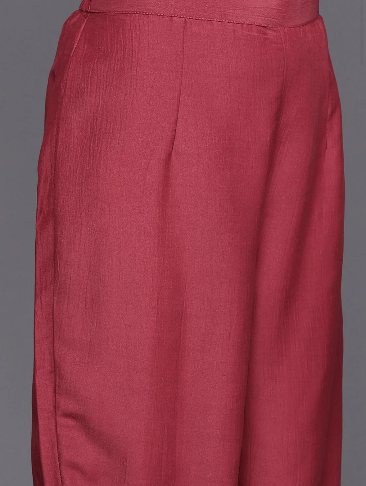 Maroon Floral Embroidered Thread Work Kurta with Trousers & Dupatta