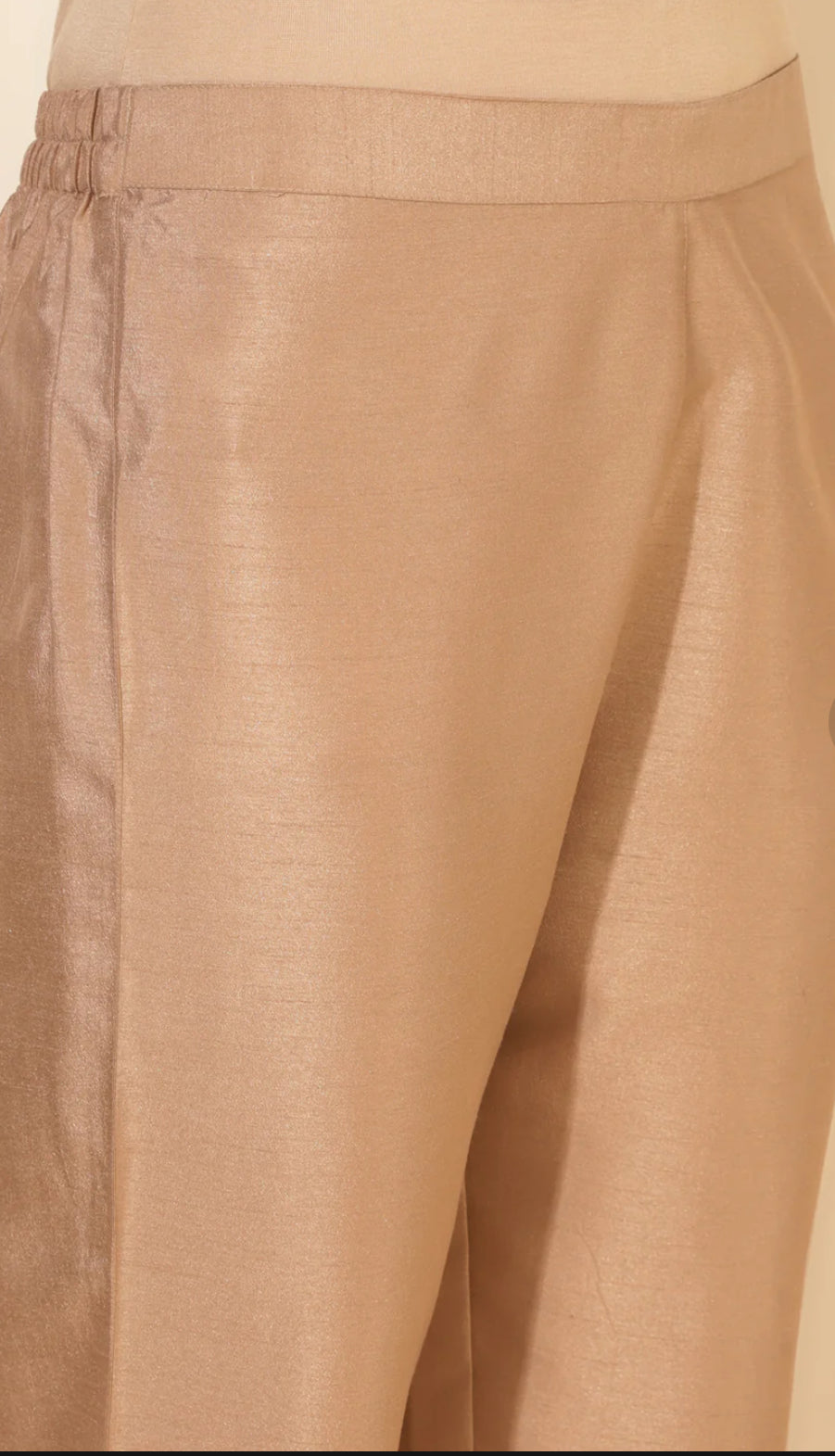 Beige Crepe Embrodiery Jacket Style Kurta with Pant and Jacket