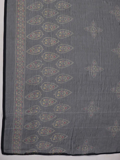 Teal Viscose Blend Ethnic Motifs Gathered Kurta Set