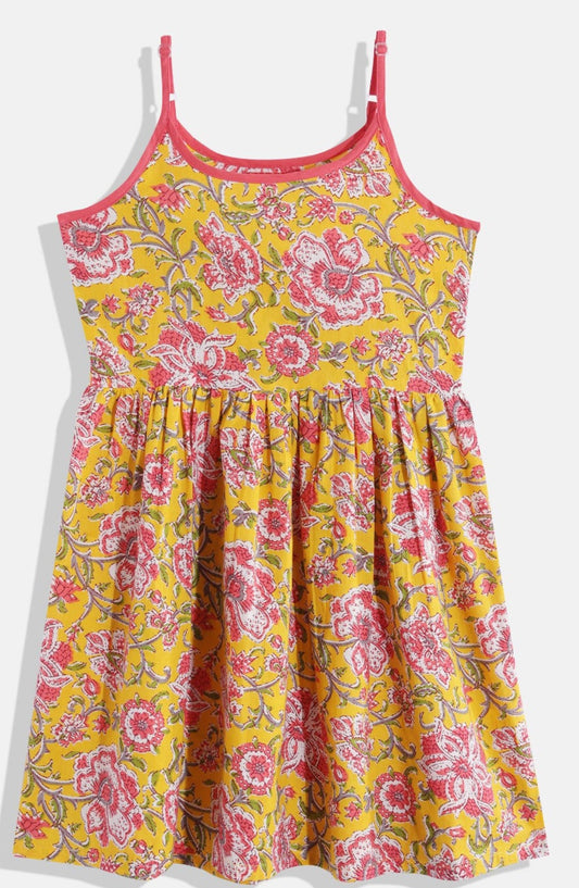 Floral Print A-Line Cotton Dress Indo-Silae
