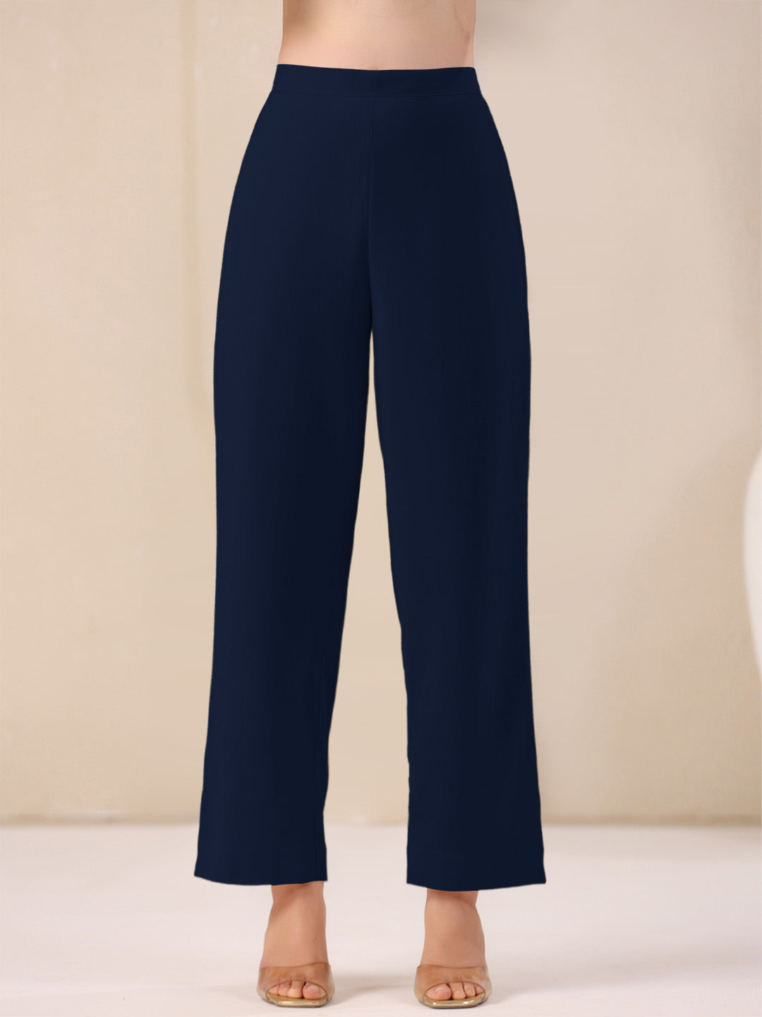 Navy Blue Cotton Solid A-line & Co-ord Set