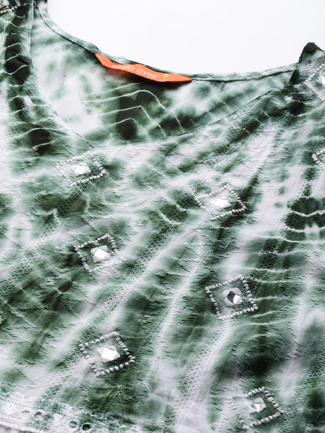 Indo Era Green Dyed A-line Dresses