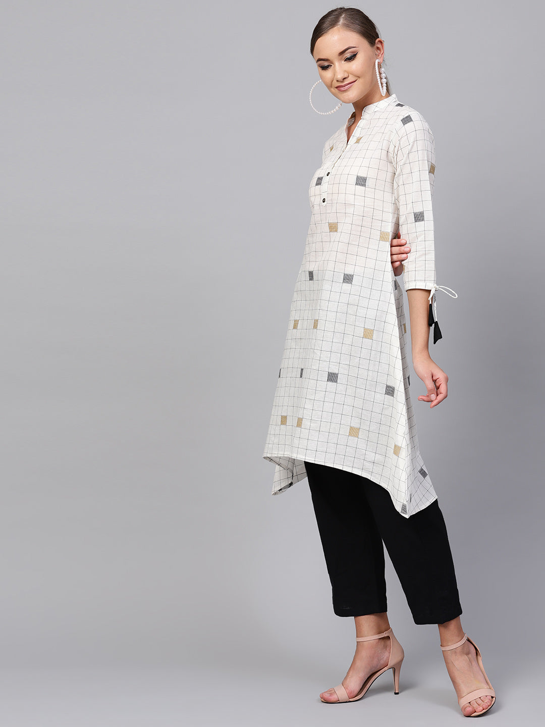 Indo Era cream south cotton Saga High-Low Kurta