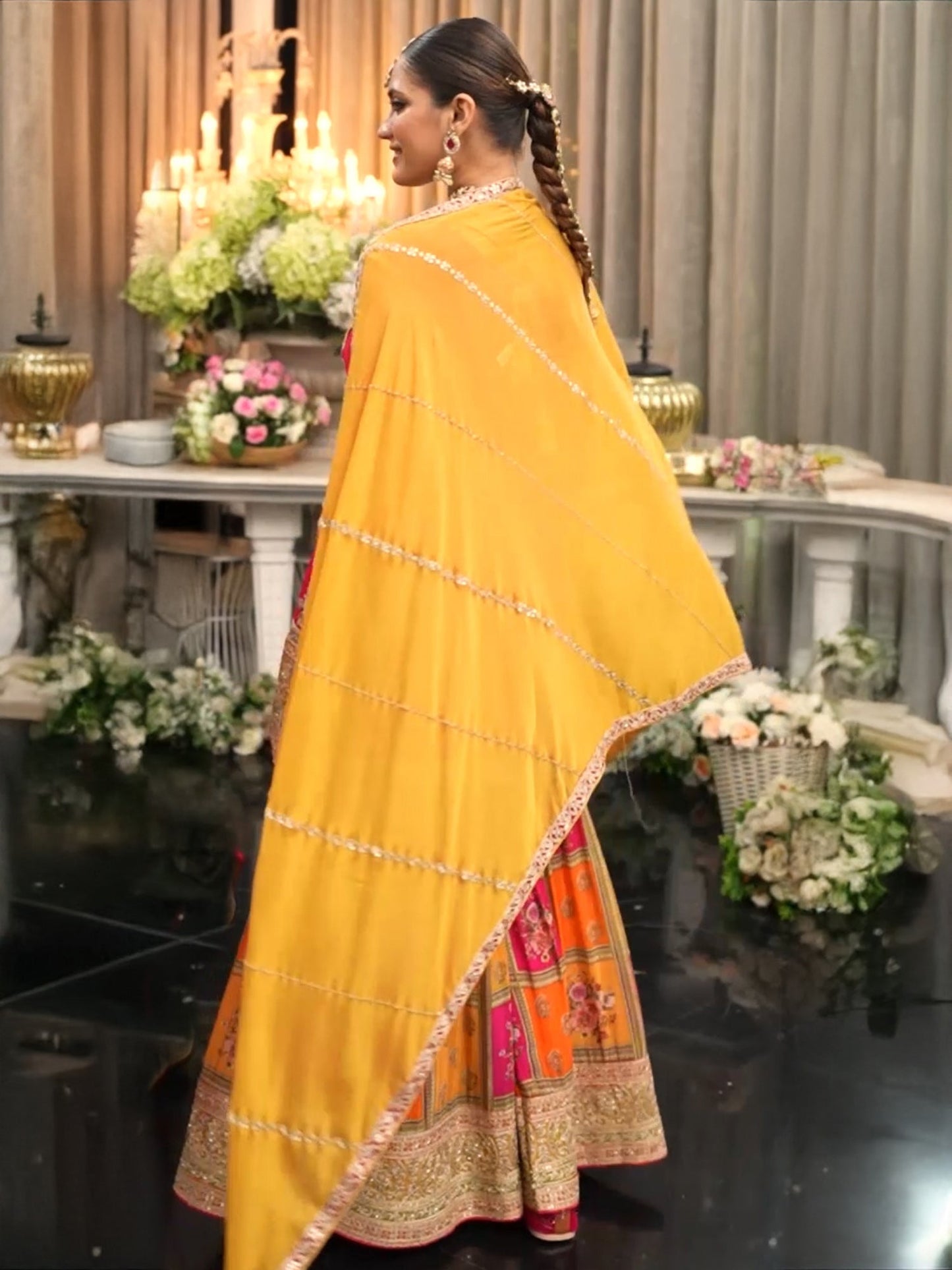 Multi Embroidered Straight Kurta Palazzos With Dupatta Set