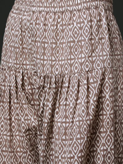 Indo Era Blue Printed Straight Kurta Salwar With Dupatta Set