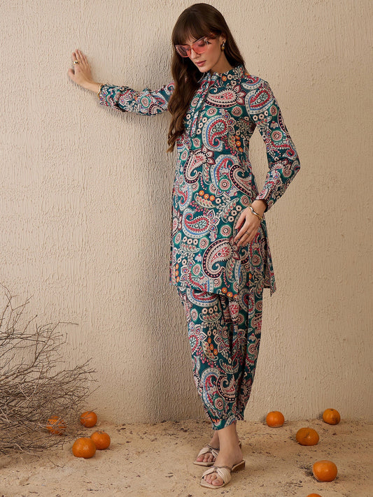 Multi Printed Straight Kurta Salwar  Set