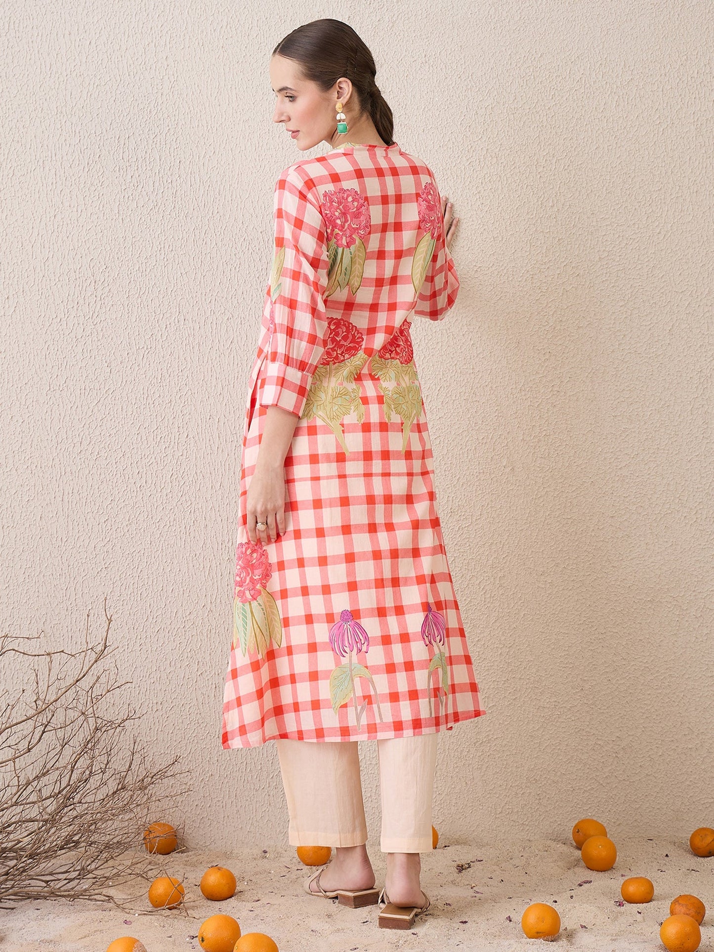 Multi Printed A-Line Kurta Trousers Set