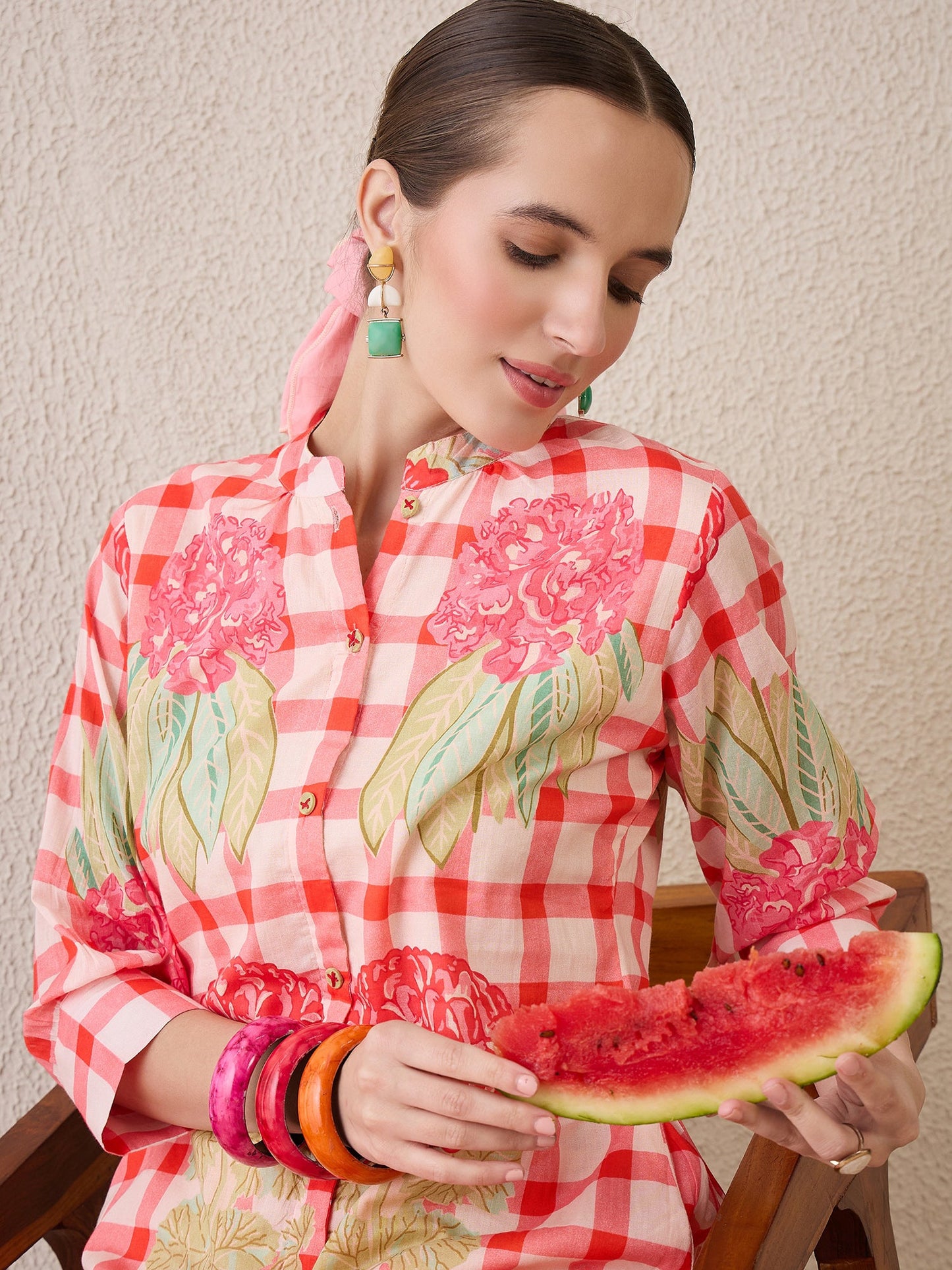 Multi Printed A-Line Kurta Trousers Set