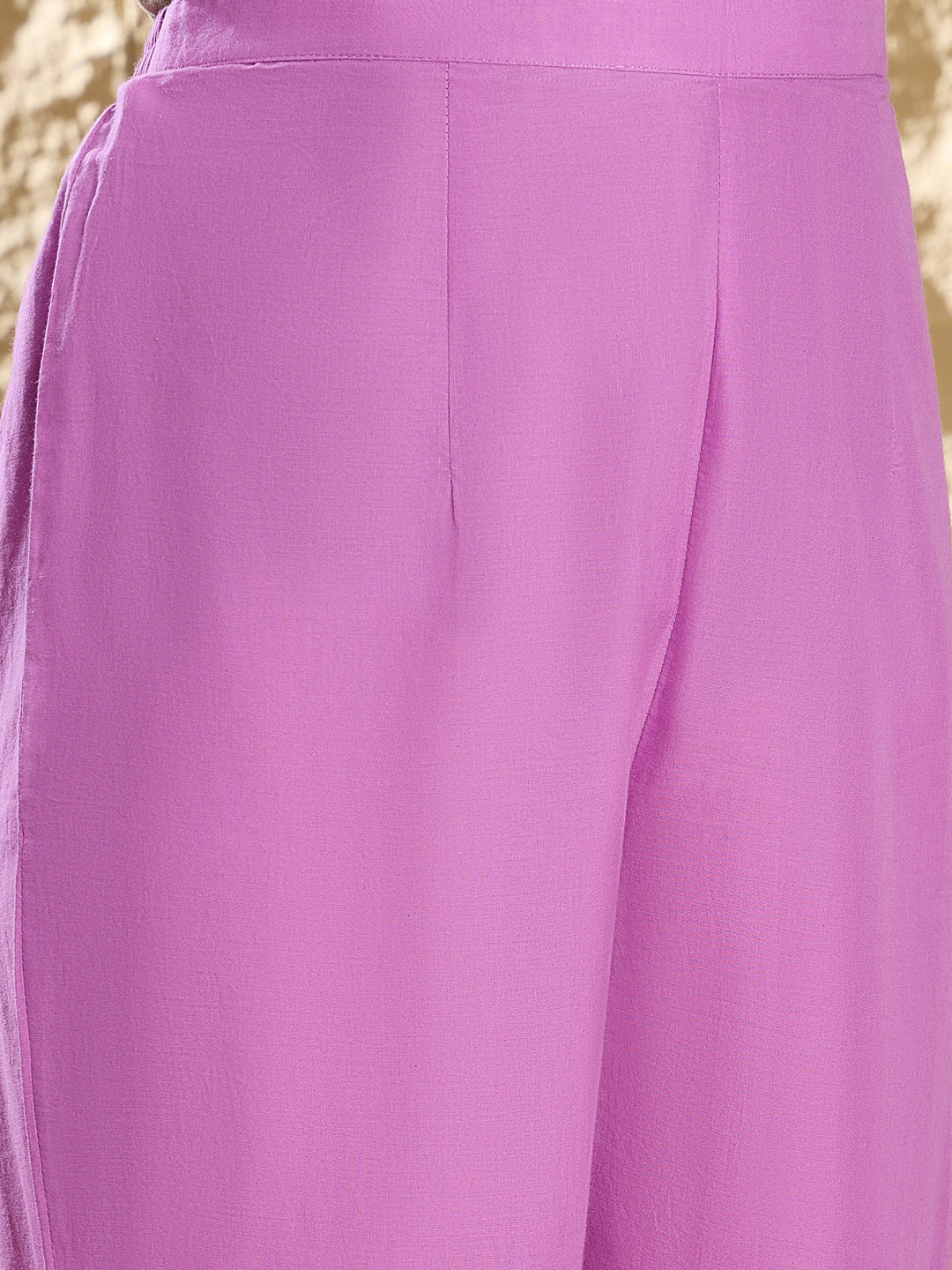 Indo Era Lavender Printed A-Line Kurta Trousers With Dupatta set