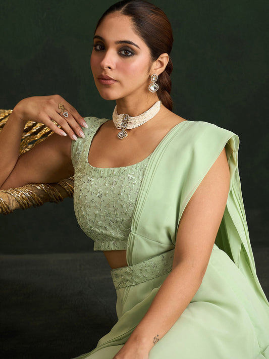 Embellished Sequinned Ready to Wear Lehenga Choli With Dupatta
