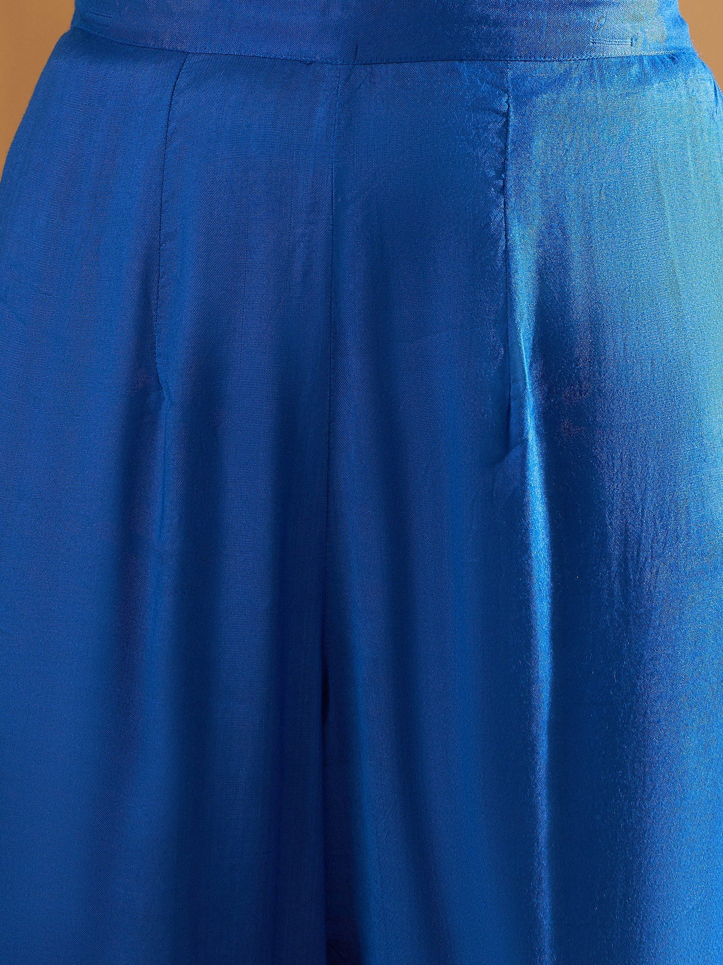 Indo Era Blue Printed Straight Kurta Trousers With Dupatta set