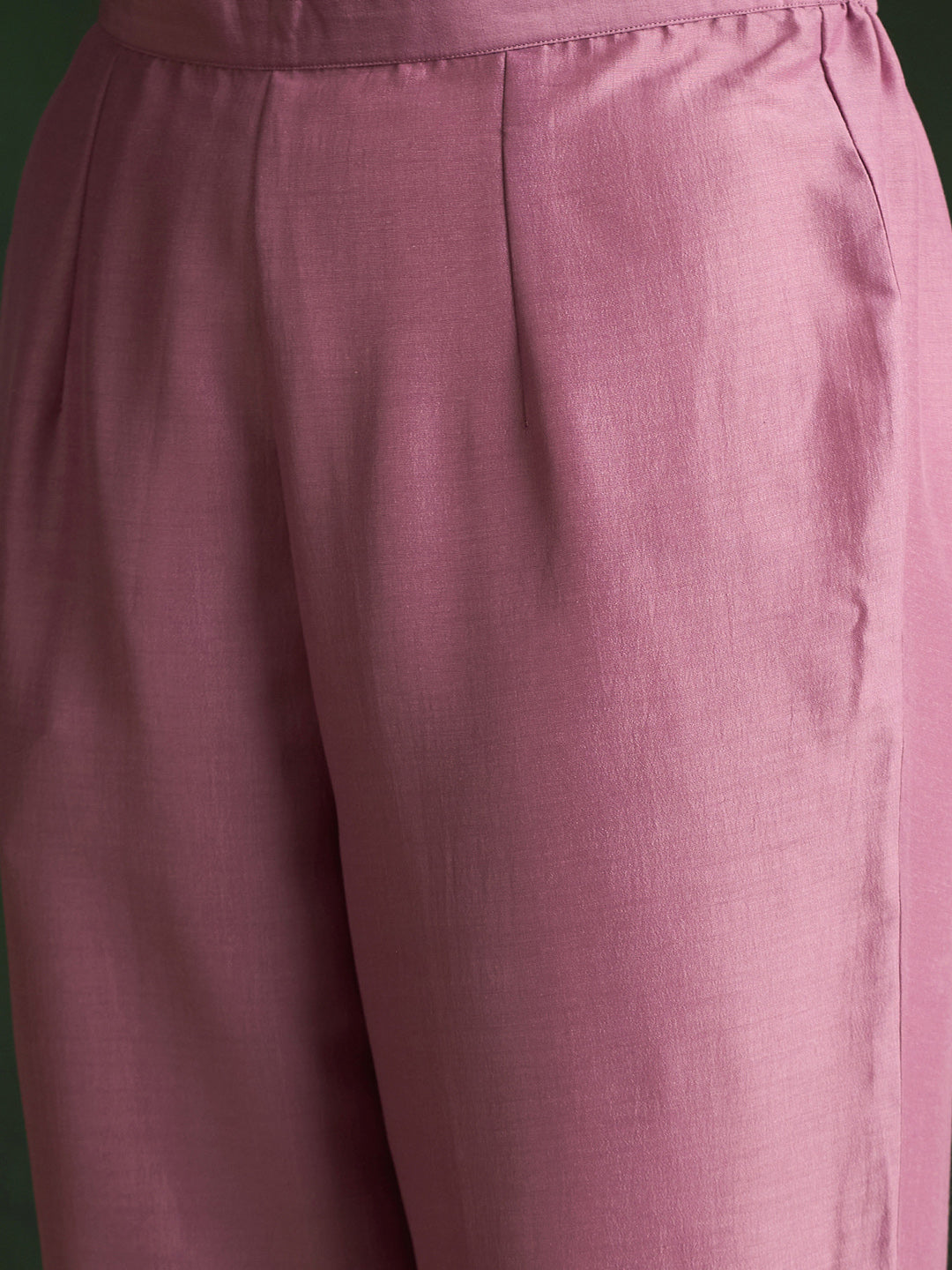 Mauve Embroidered Straight Kurta Trousers With Dupatta set