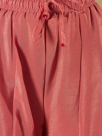 Multi Embroidered A-Line Kurta Palazzos With Dupatta set